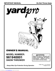 Yard Machines yardpro 961940001 Owner's Manual