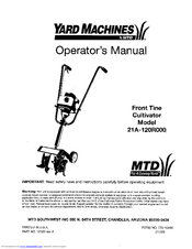 Yard Machines 21A Operator's Manual