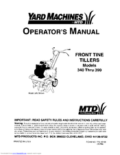 Yard Machines 340 Operator's Manual