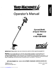 Yard Machines 770-10584 41AD-Y28-G000 Operator's Manual