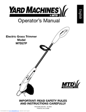 Yard Machines MTD27P Operator's Manual