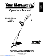 Yard Machines MTDA13P Operator's Manual