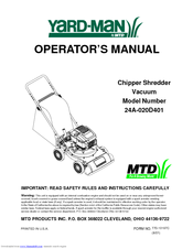 Yard-Man 24A-020D401 Operator's Manual