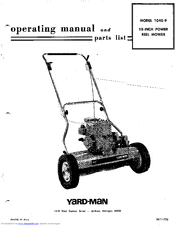 Yard-Man 1040-9 Operating Manual And Parts List