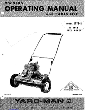 Yard-Man 1070-8 Owners Operating Manual And Parts List
