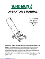 Yard-Man 109T Operator's Manual