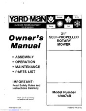 Yard-Man 120874R Owner's Manual
