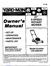 Yard-Man 123-246C401 Owner's Manual
