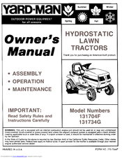 Yard-Man 131734G Owner's Manual