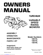 Yard-Man 13518L Owner's Manual