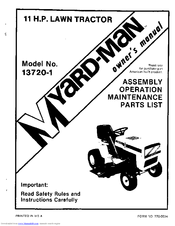 Yard-Man 13720-1 Owner's Manual