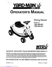 Yard-Man 13A-320-401 Operator's Manual