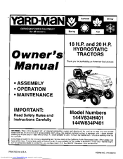 Yard-Man 144V834H401 Owner's Manual