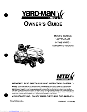 Yard-Man 147W834H401 Series Owner's Manual