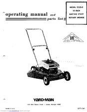 Yard-Man 2320-3 Operating Manual And Parts List