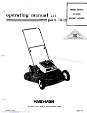 Yard-Man 2340-2 Operating Manual And Parts List