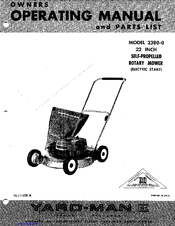 Yard-Man 2380-0 Owners Operating Manual And Parts List