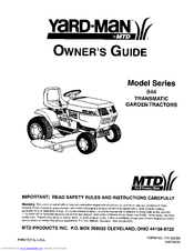 Yard-Man Series 844 Owner's Manual