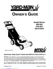 Yard-Man 959 Series Owner's Manual