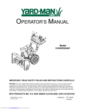 Yard-Man 31AH553G401 Operator's Manual