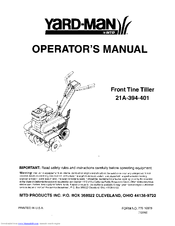 Yard-Man 21A-394-401 Operator's Manual
