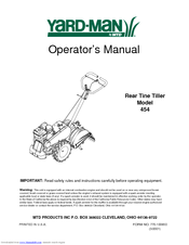 Yard-Man 454 Operator's Manual