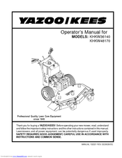 Yazoo/Kees KHKW36140, KHKW48170 Operator's Manual