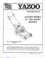 Yazoo S22CB4 Series Parts Manual