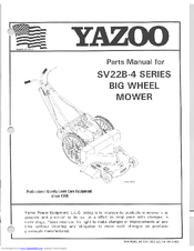 Yazoo SV22B-4 Series Parts Manual