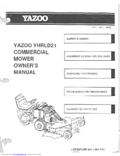 Yazoo YHRLD21 Illustrated Parts List