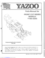 Yazoo YTBS-D265 Parts Manual