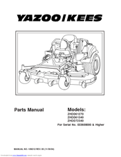 Yazoo/Kees ZHDD61270 Parts Manual