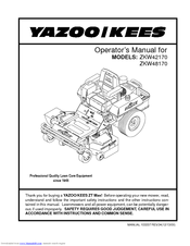 Yazoo/Kees ZKW42170 Operator's Manual
