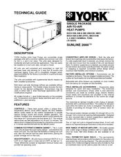 York SUNLINE 2000 60 Technical Manual