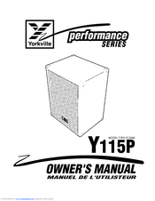 YORKVILLE Performance Y115P Owner's Manual