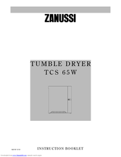 Zanussi TCS 65W Instruction Booklet