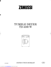 Zanussi TD 4100 W Instruction Booklet