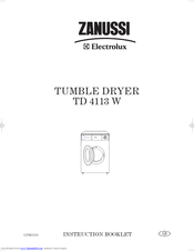 Zanussi TD 4113 W Instruction Booklet