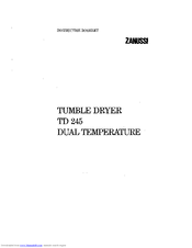 Zanussi TD245 Instruction Booklet