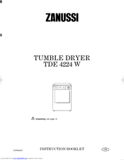 Zanussi TDE 4224 W Instruction Booklet