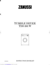 Zanussi TDS 383 W Instruction Booklet