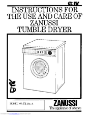 Zanussi TE 301 Instructions For Use And Care Manual