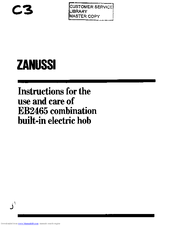 Zanussi EB2465 Instructions For The Use And Care