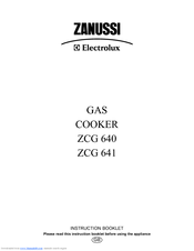 Zanussi GAS COOKER ZCG 640 Instruction Booklet