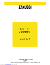 Zanussi ZCE 630 Instruction Booklet