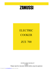 Zanussi ZCE 700 Instruction Booklet