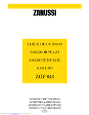 Zanussi ZGF 643 Instruction Booklet