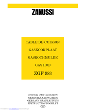 Zanussi ZGF 983 Instruction Booklet