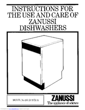 Zanussi DS 20 TCR Instructions For Use And Care Manual