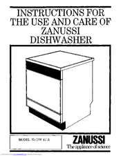 Zanussi DW 41/A Instructions For Use And Care Manual